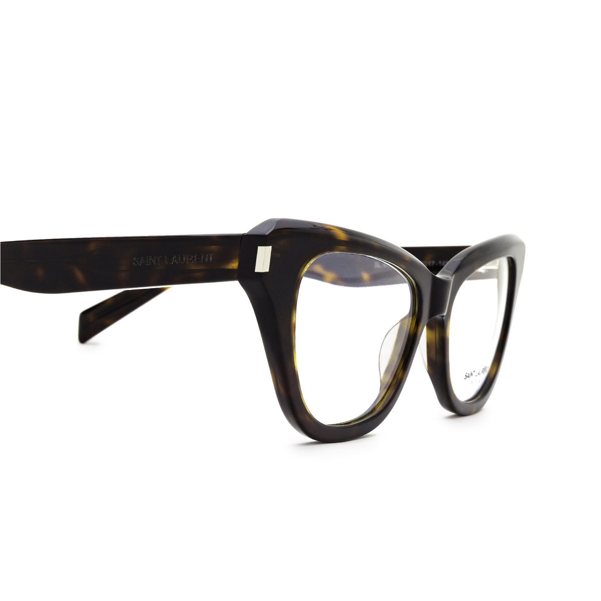 Saint Laurent SL 472 Eyeglasses 002 Dark Havana - 3/4