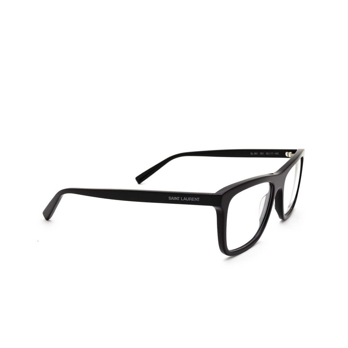 Saint Laurent SL 481 Eyeglasses 001 Black - three-quarters view