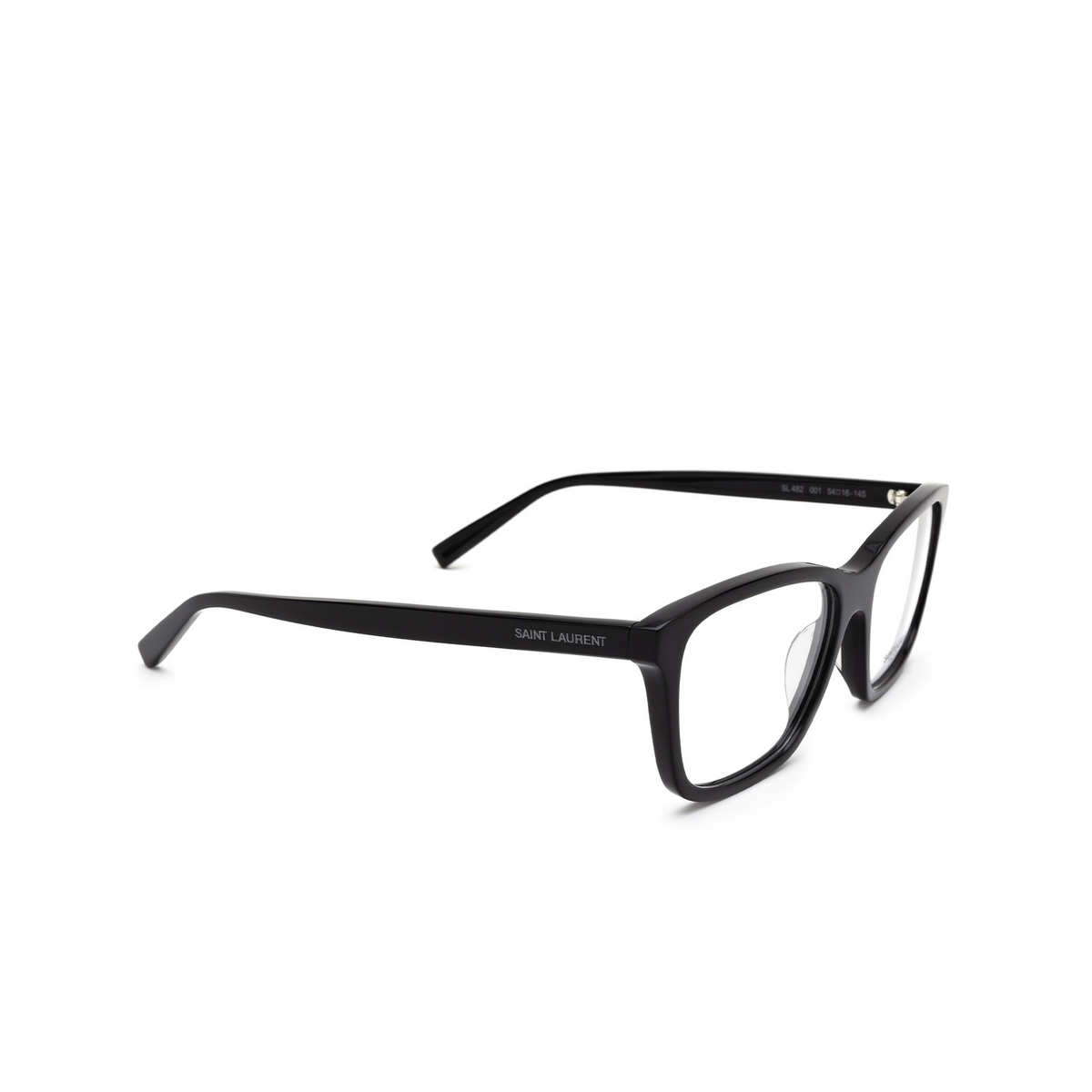 Saint Laurent SL 482 Eyeglasses 001 Black - three-quarters view