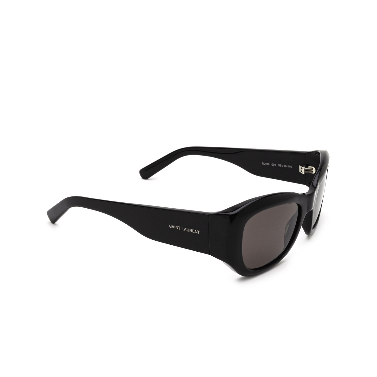 Saint Laurent SL 498 Sunglasses 001 Black - three-quarters view