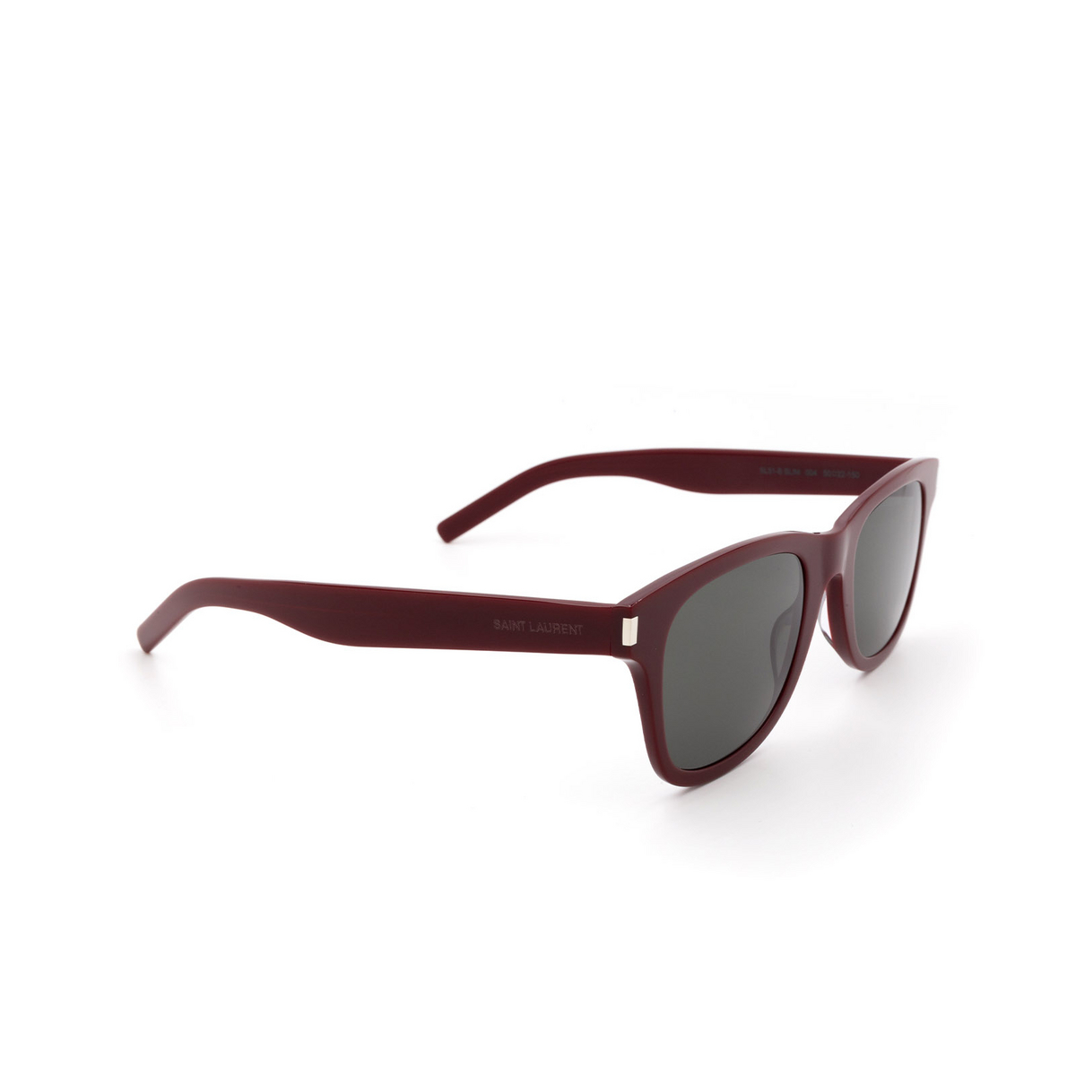 Saint Laurent® Square Sunglasses: SL 51-B SLIM color 004 Burgundy - 2/3