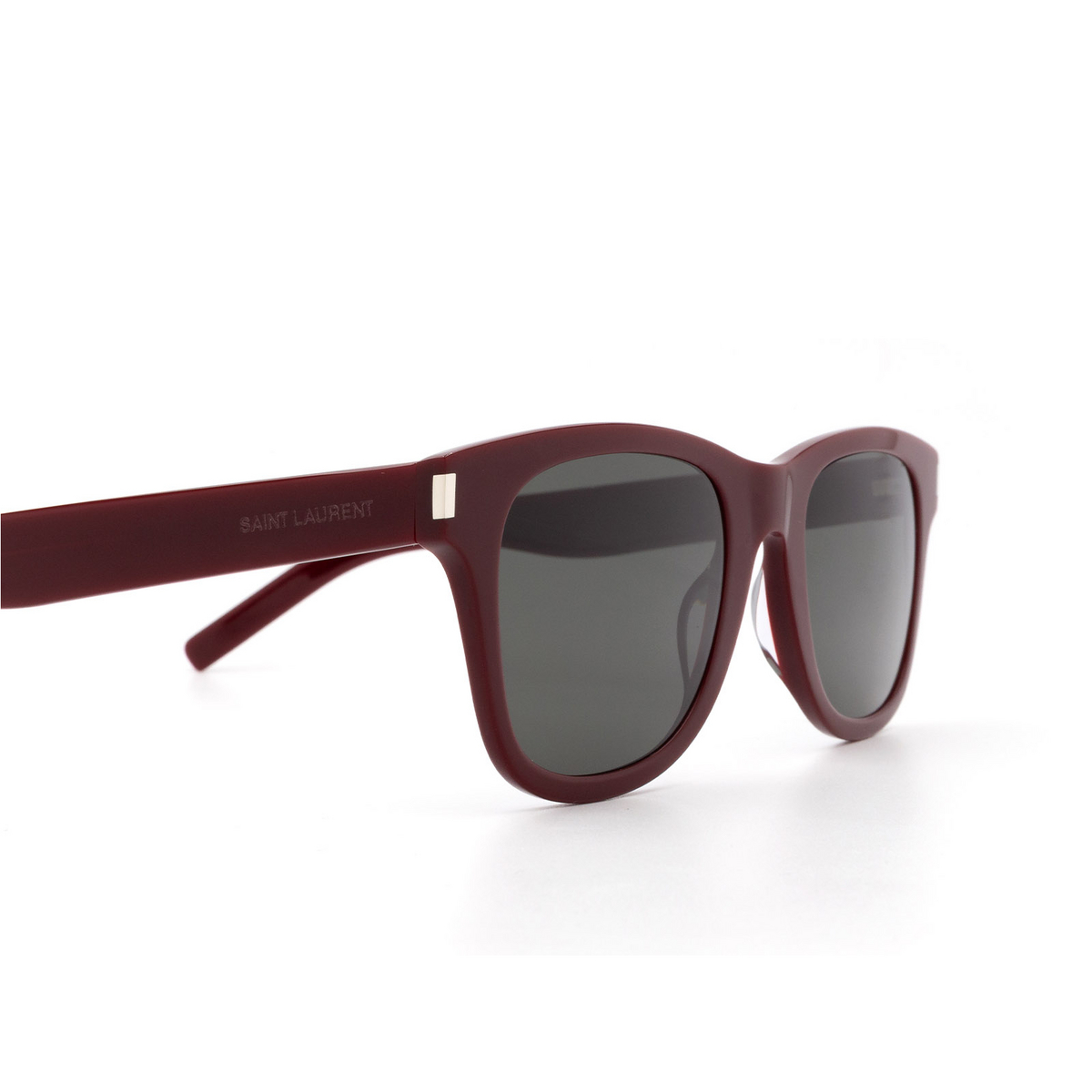 Saint Laurent® Square Sunglasses: SL 51-B SLIM color 004 Burgundy - product thumbnail 3/3