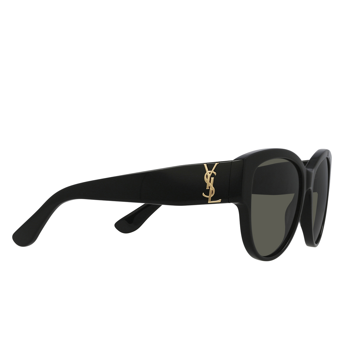 Saint Laurent® Butterfly Sunglasses: SL M3 color Black 002 - three-quarters view.