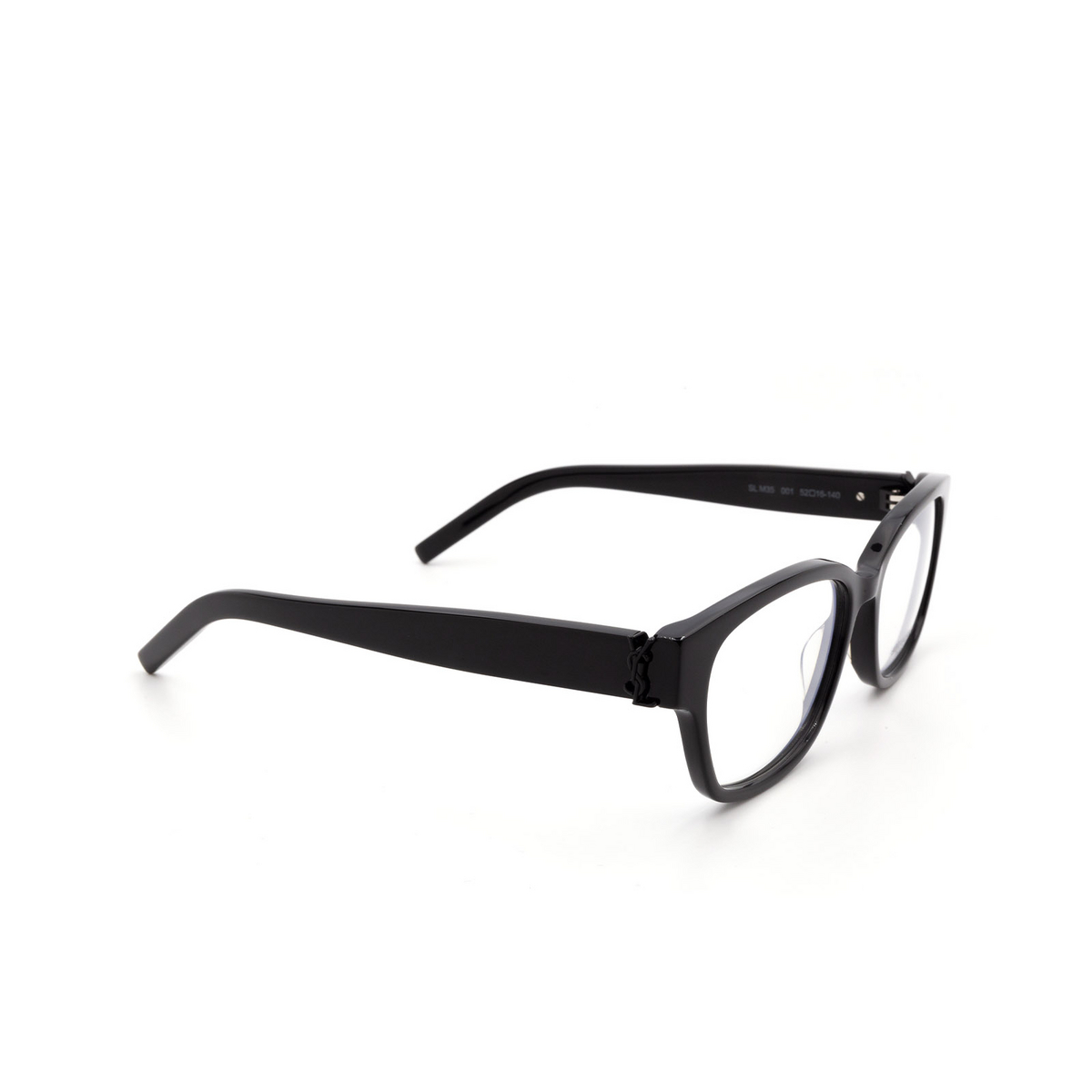 Saint Laurent® Square Eyeglasses: SL M35 color Black 001 - 2/3.