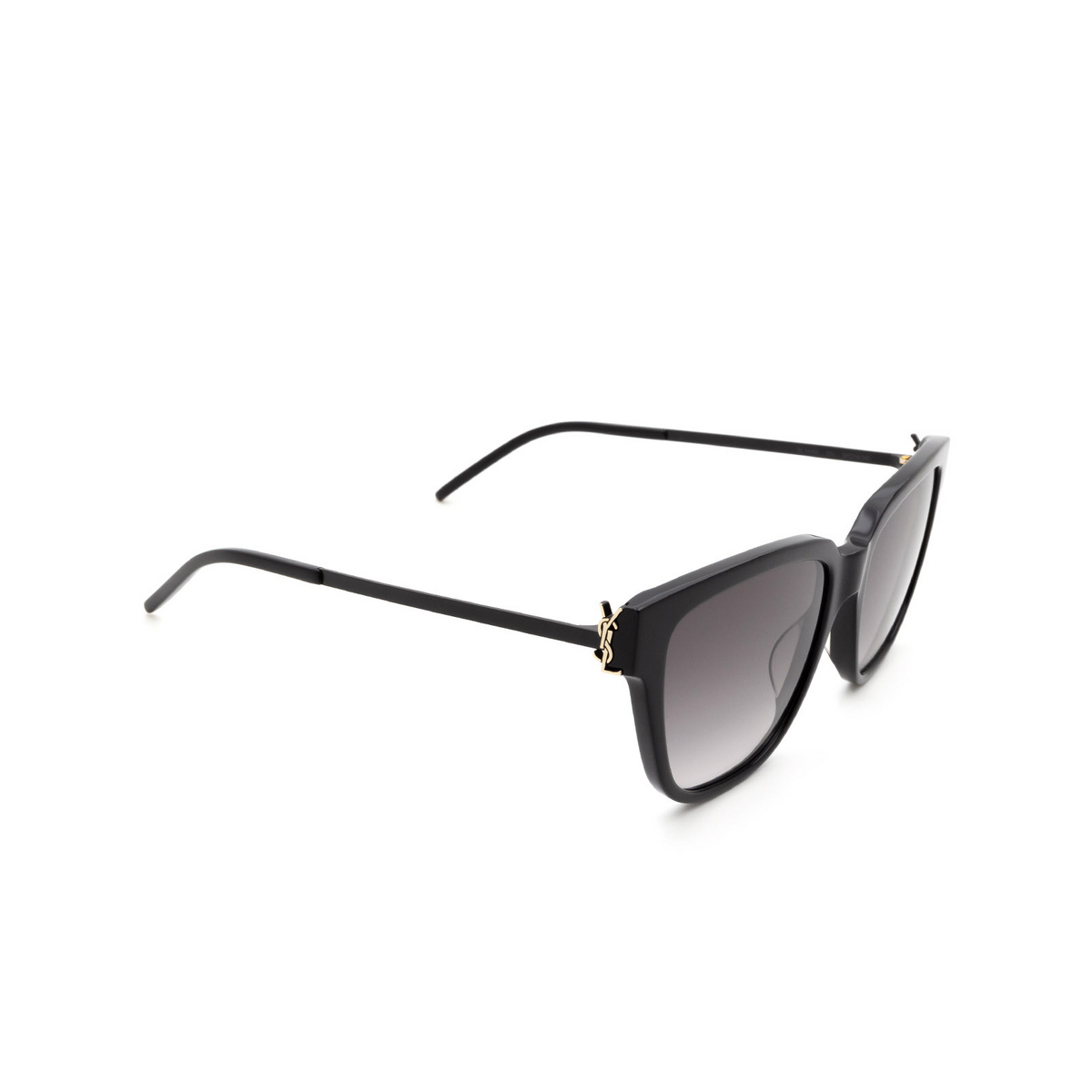 Saint Laurent SL M48S Sunglasses 002 Black - three-quarters view