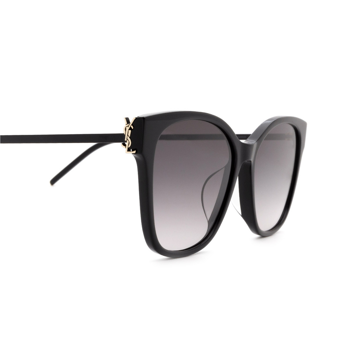 Saint Laurent® Rectangle Sunglasses: SL M48S/K color 002 Black - 3/4