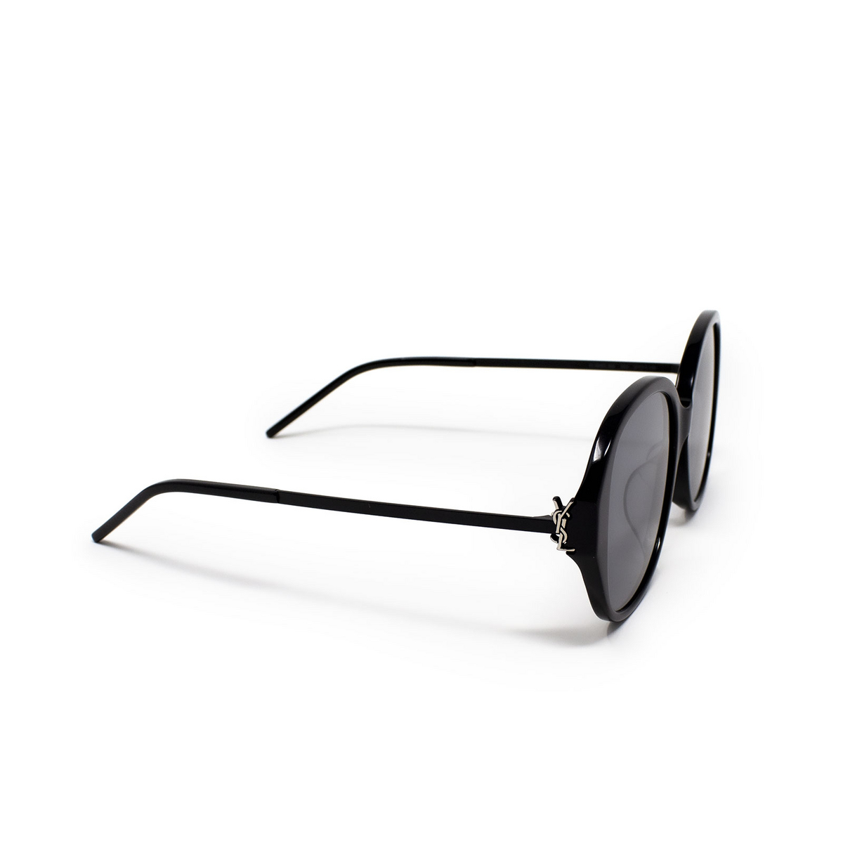 Saint Laurent® Round Sunglasses: SL M48S_B/K color Black 003 - product thumbnail 2/3.