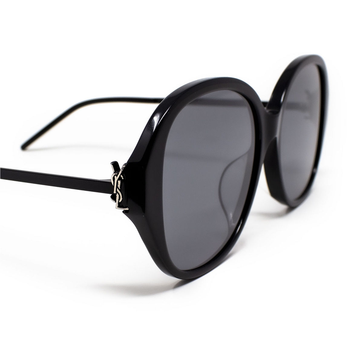 Saint Laurent® Round Sunglasses: SL M48S_B/K color Black 003 - 3/3.