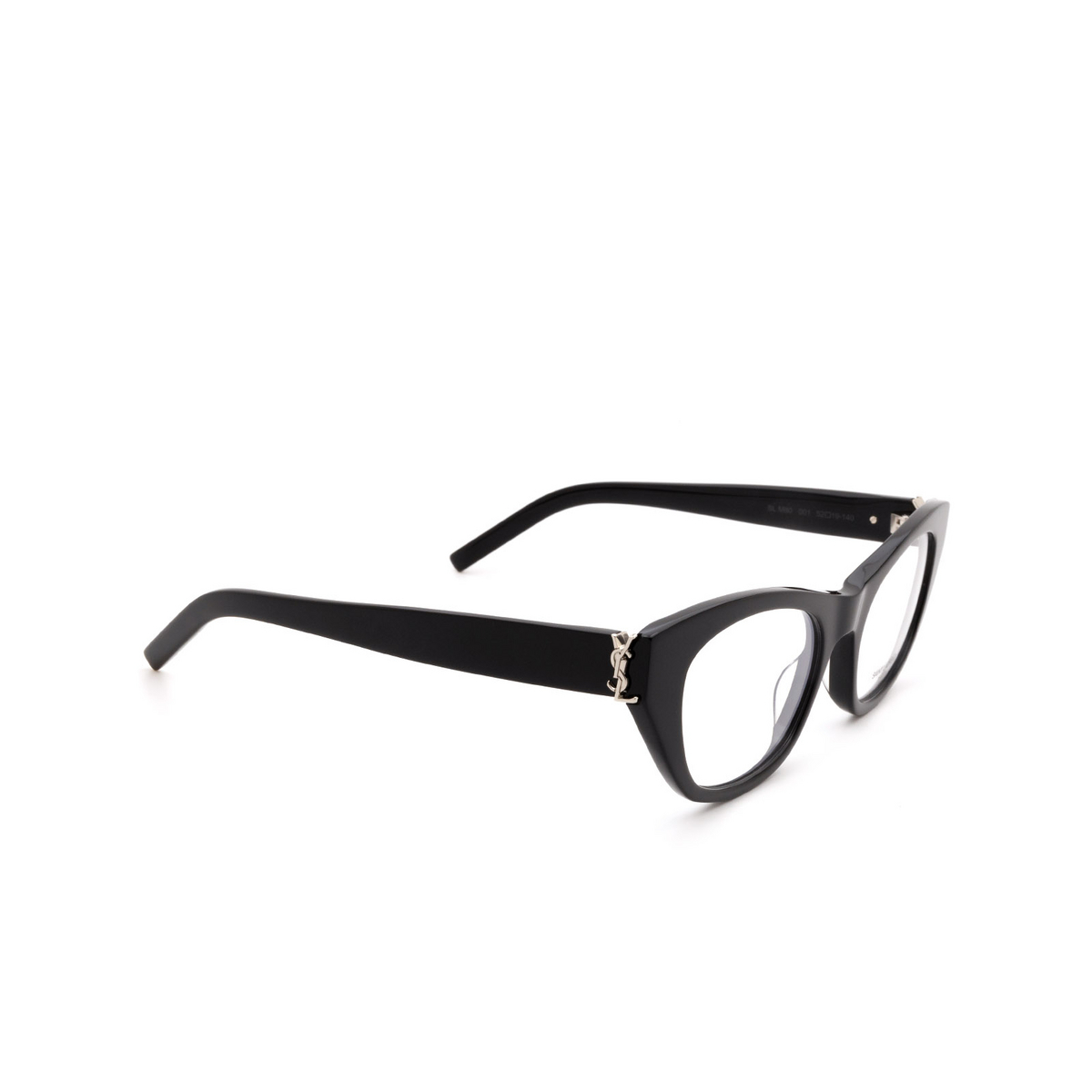 Saint Laurent SL M80 Eyeglasses 001 Black - three-quarters view