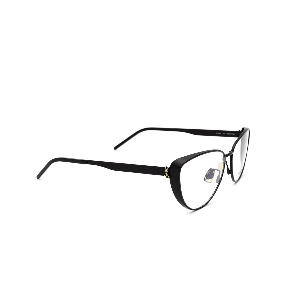 Saint Laurent SL M92 Eyeglasses 003 Black - three-quarters view