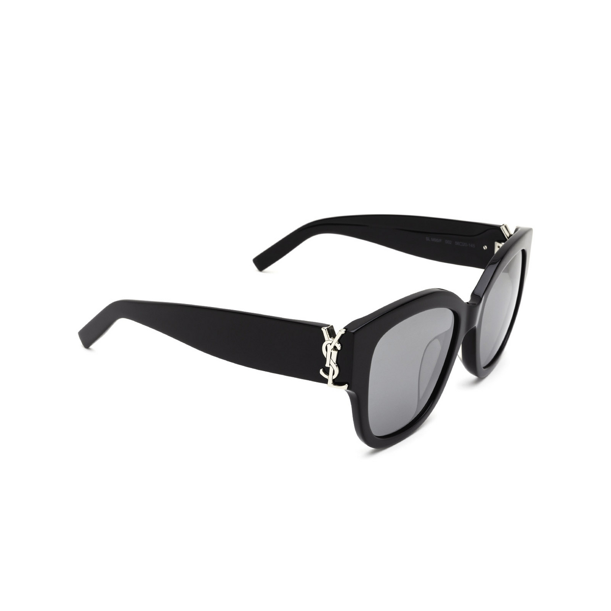Saint Laurent® Butterfly Sunglasses: SL M95/F color Black 002 - three-quarters view.