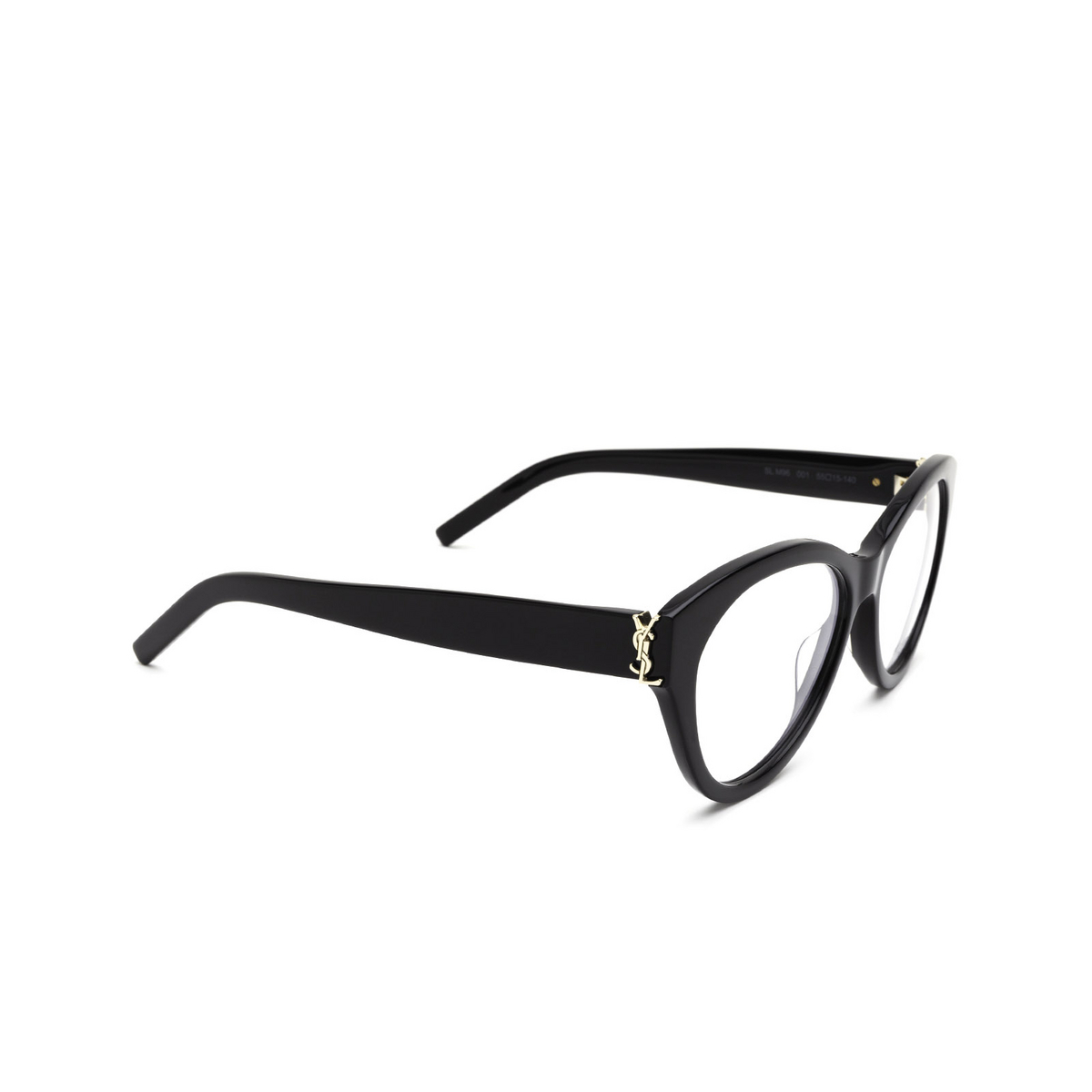 Saint Laurent SL M96 Eyeglasses 001 Black - three-quarters view