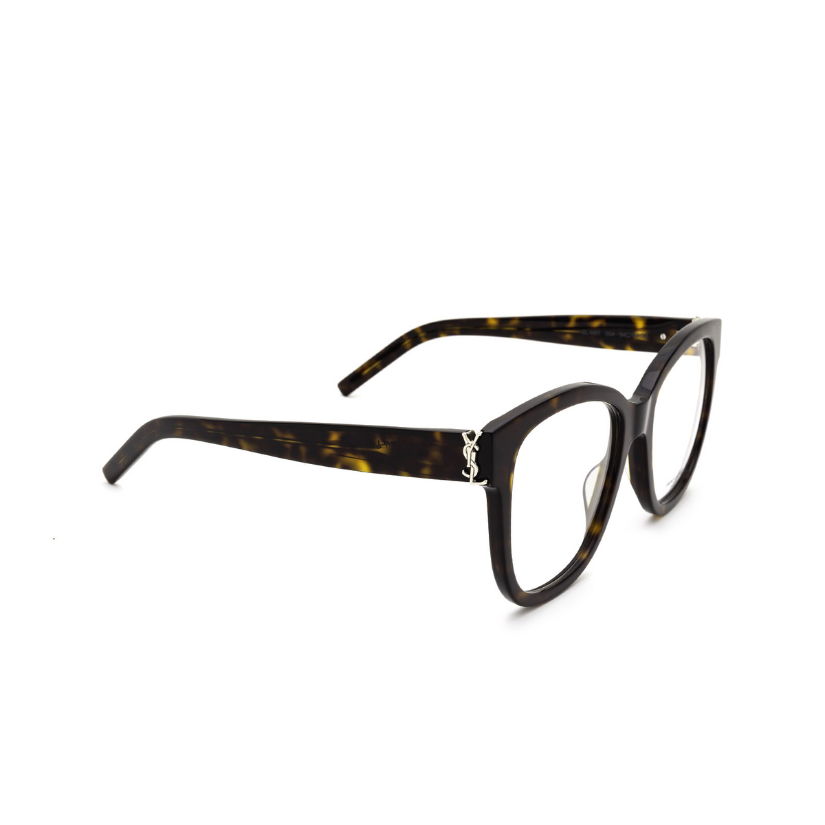 Saint Laurent SL M97 Eyeglasses 004 Dark Havana - three-quarters view