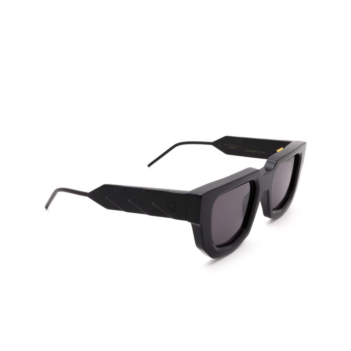 Soya® Irregular Sunglasses: Jared color Shiny Black Blk-fs - three-quarters view.