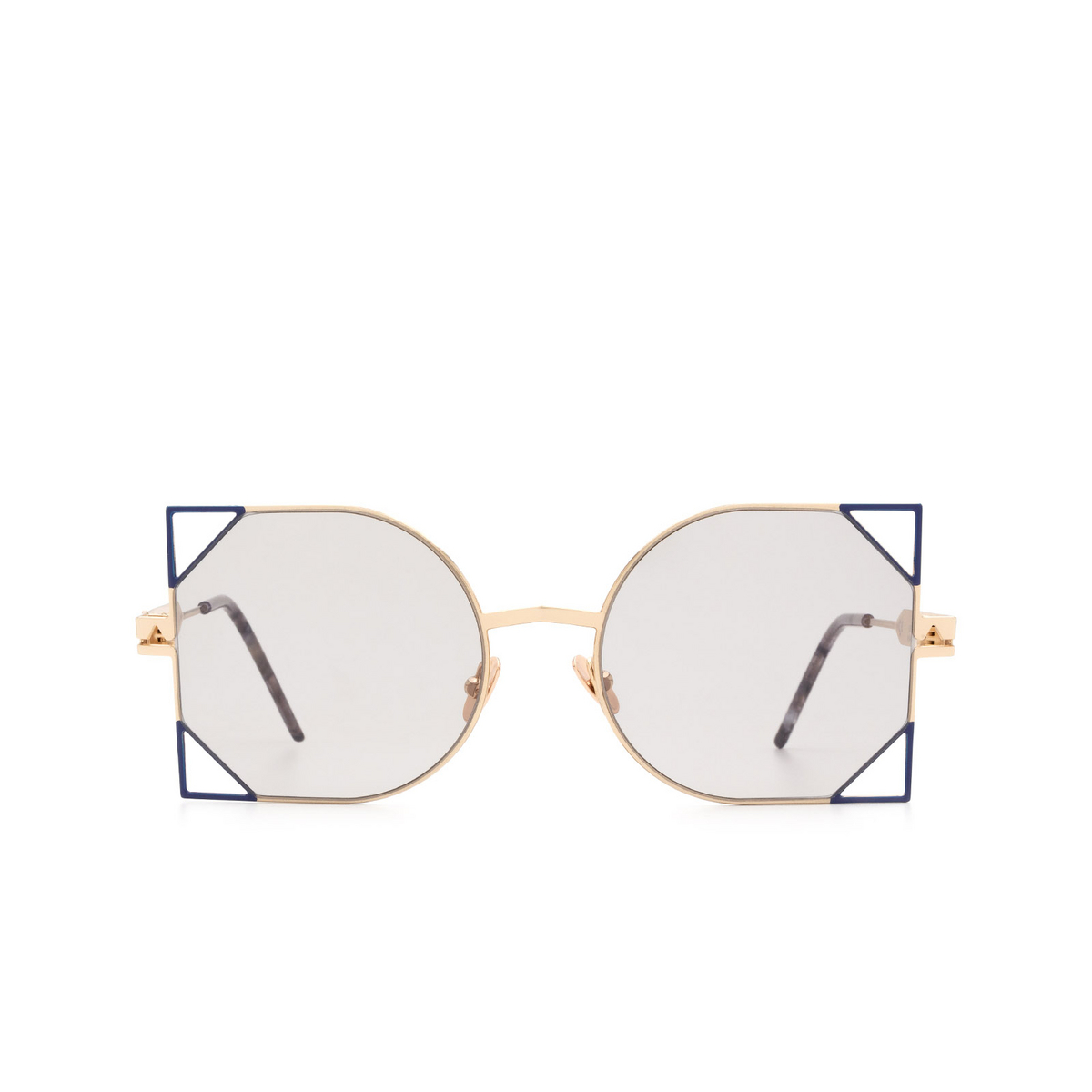 Soya® Irregular Sunglasses: Rania color Shiny Gold Rose & Shiny Navy Ngr-lg - front view.