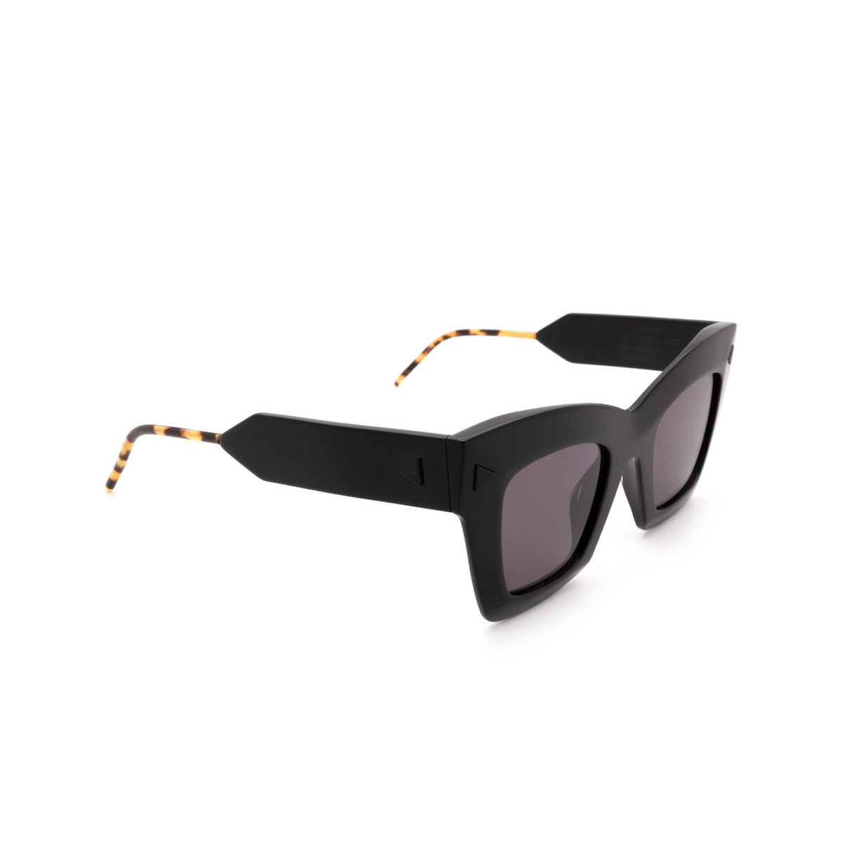Soya® Square Sunglasses: Victoria color Shiny Black Blk-fs - three-quarters view.