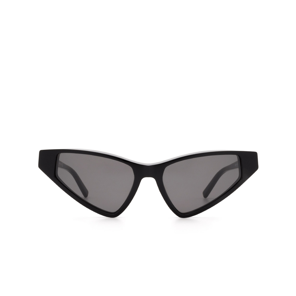 Sportmax® Cat-eye Sunglasses: SM0014 color Shiny Black 01A - front view.