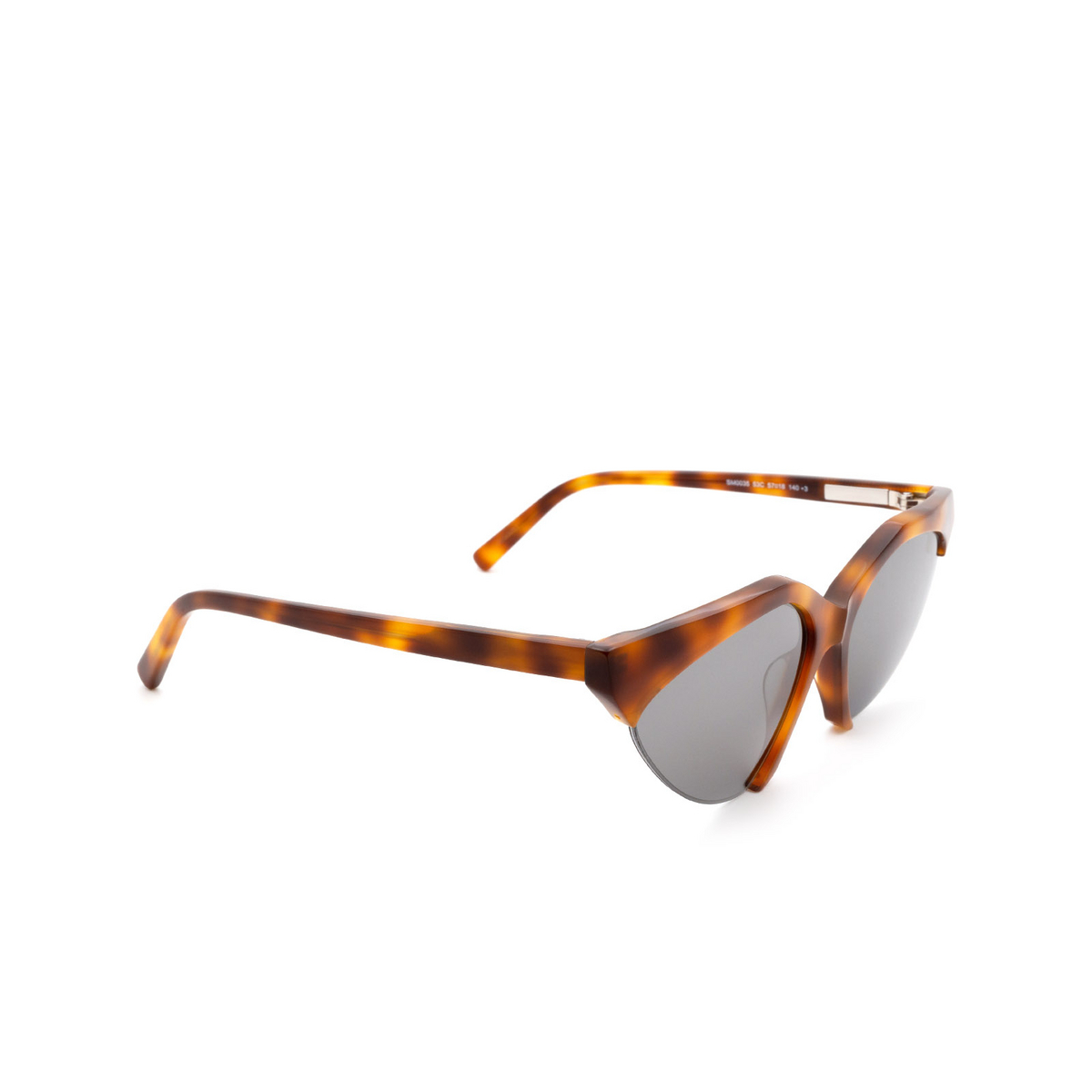 Sportmax® Irregular Sunglasses: SM0035 color Havana 53C - three-quarters view.