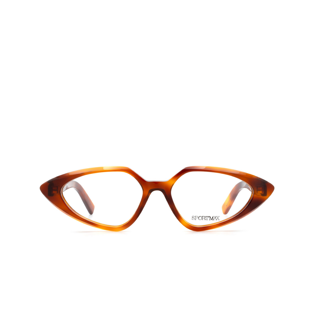 Sportmax® Irregular Eyeglasses: SM5001 color Dark Havana 052 - front view.