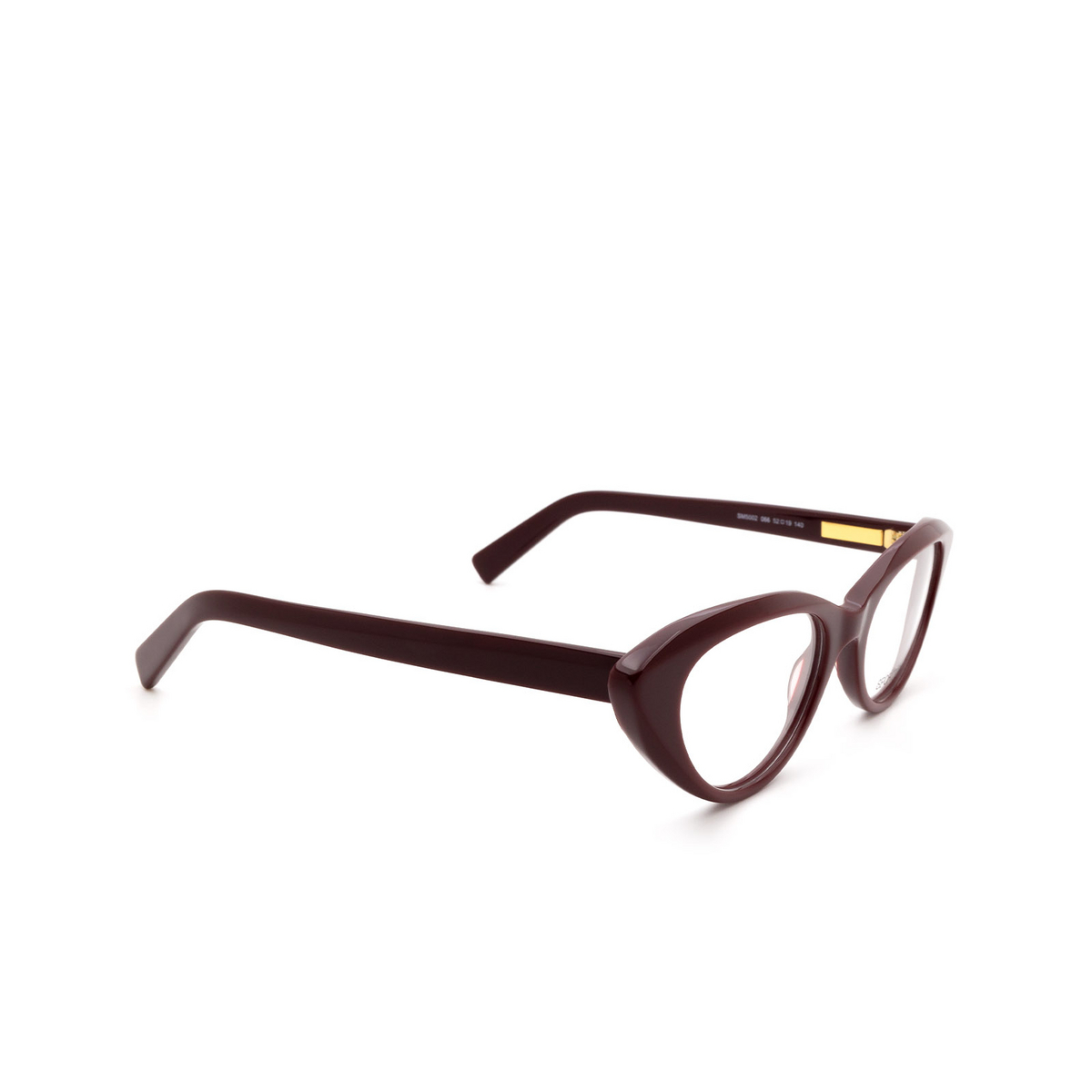 Sportmax® Cat-eye Eyeglasses: SM5002 color Red 066 - three-quarters view.