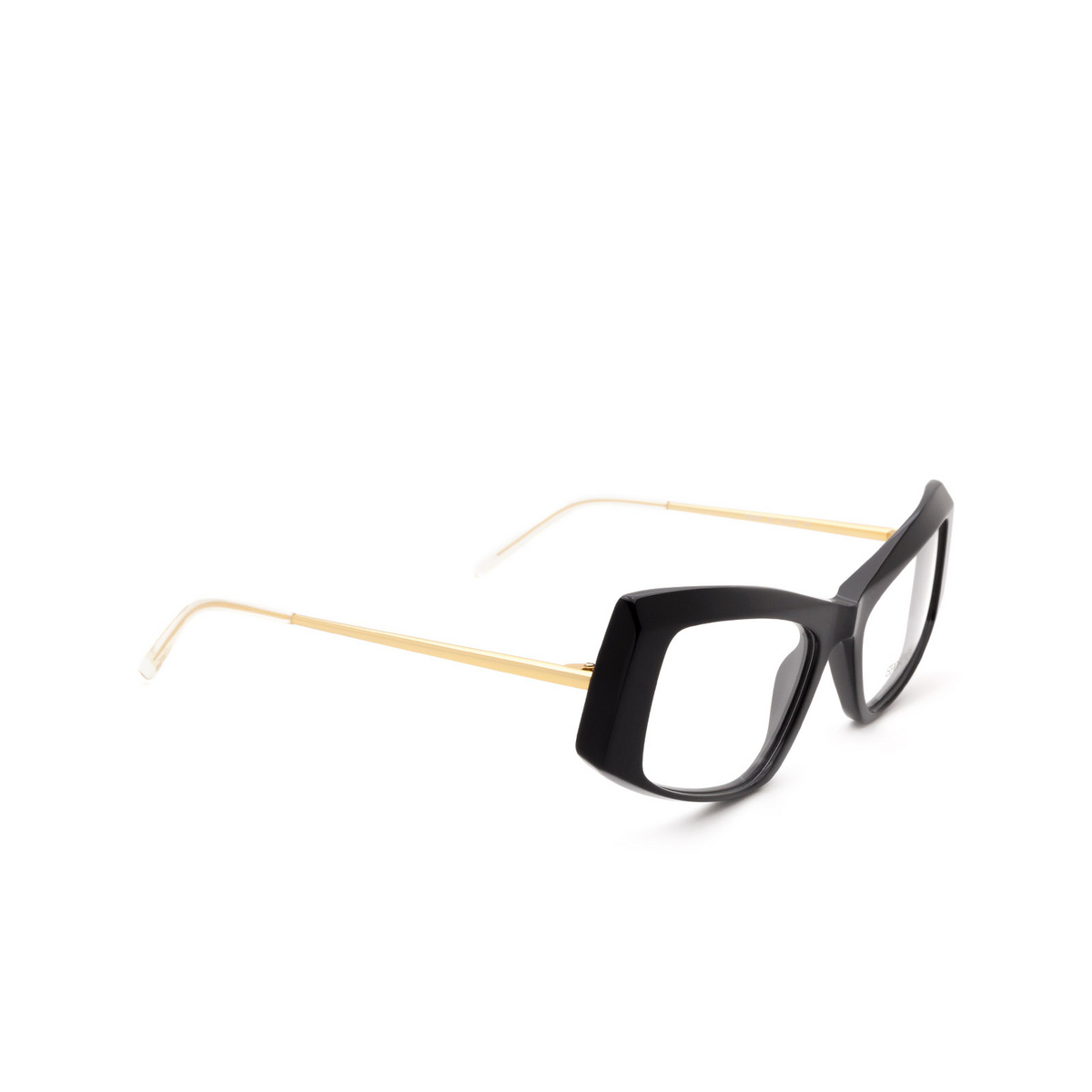 Sportmax® Square Eyeglasses: SM5005 color 001 Black - three-quarters view
