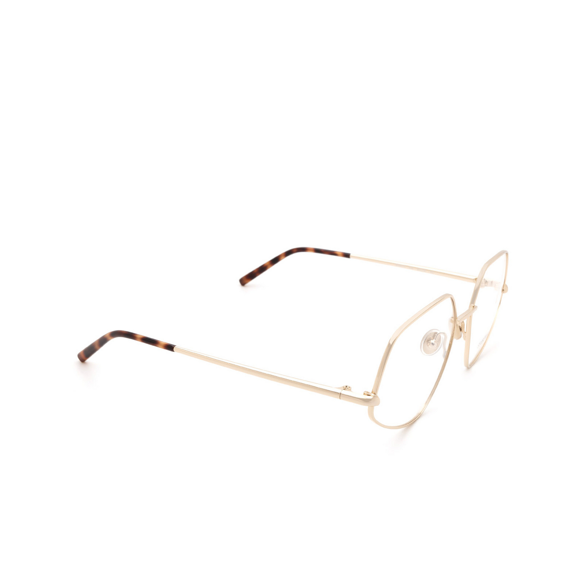 Sportmax® Square Eyeglasses: SM5010 color Light Gold 032 - three-quarters view.