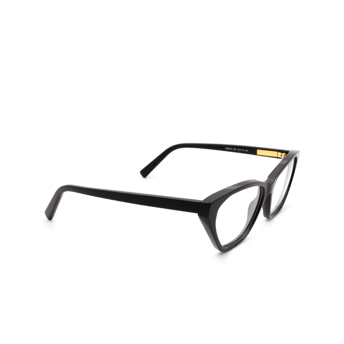 Sportmax® Butterfly Eyeglasses: SM5012 color 001 Black - three-quarters view