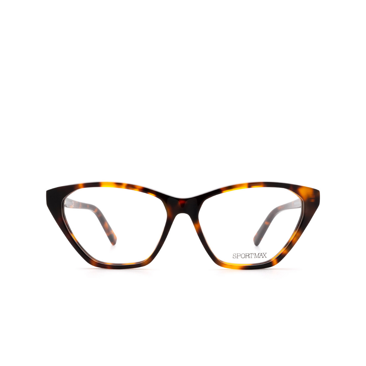 Sportmax® Butterfly Eyeglasses: SM5012 color Dark Havana 052 - front view.