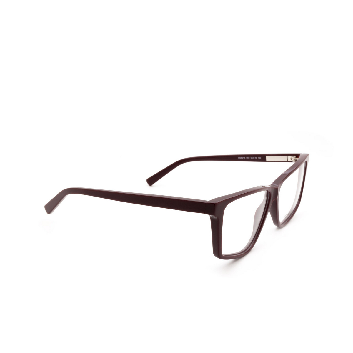 Sportmax® Irregular Eyeglasses: SM5015 color Bordeaux 069 - three-quarters view.