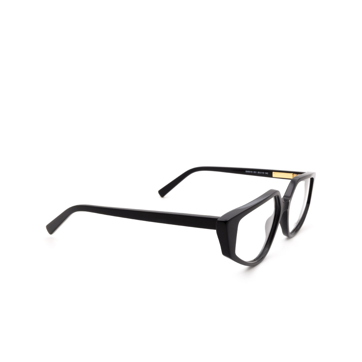 Sportmax® Irregular Eyeglasses: SM5016 color 001 Black - three-quarters view