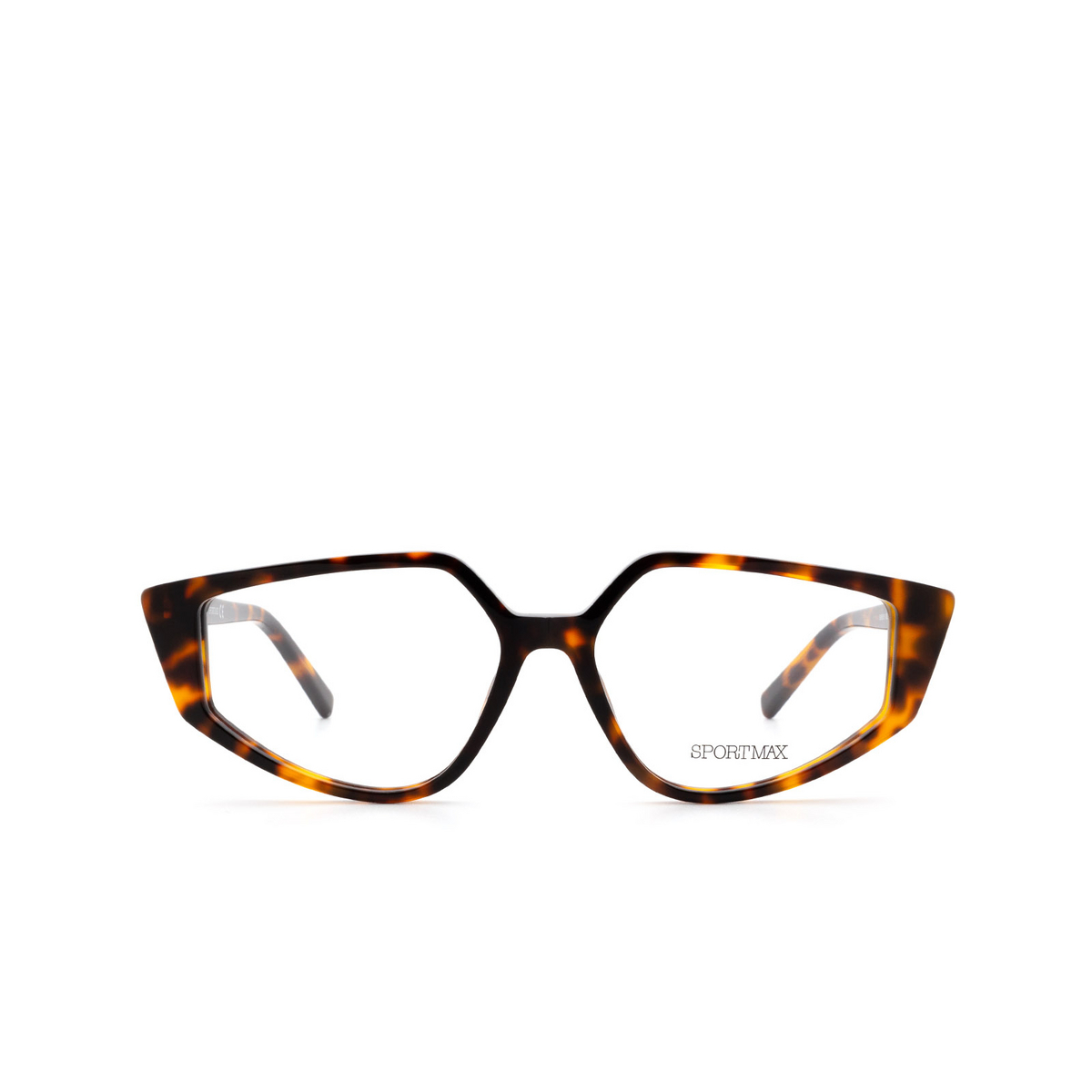 Sportmax® Irregular Eyeglasses: SM5016 color Dark Havana 052 - front view.
