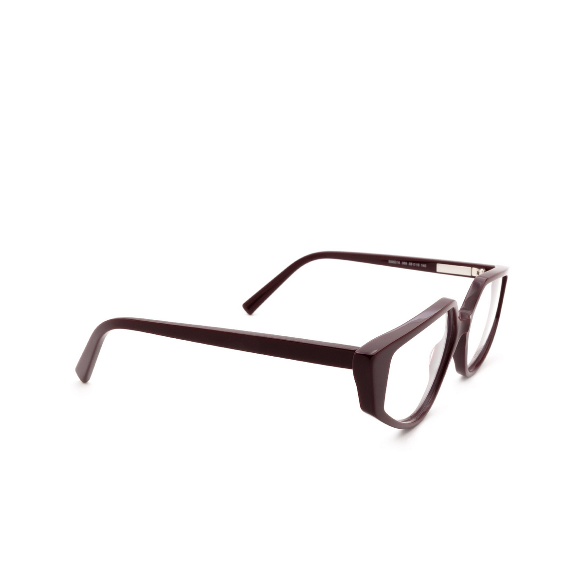 Sportmax® Irregular Eyeglasses: SM5016 color Bordeaux 069 - three-quarters view.