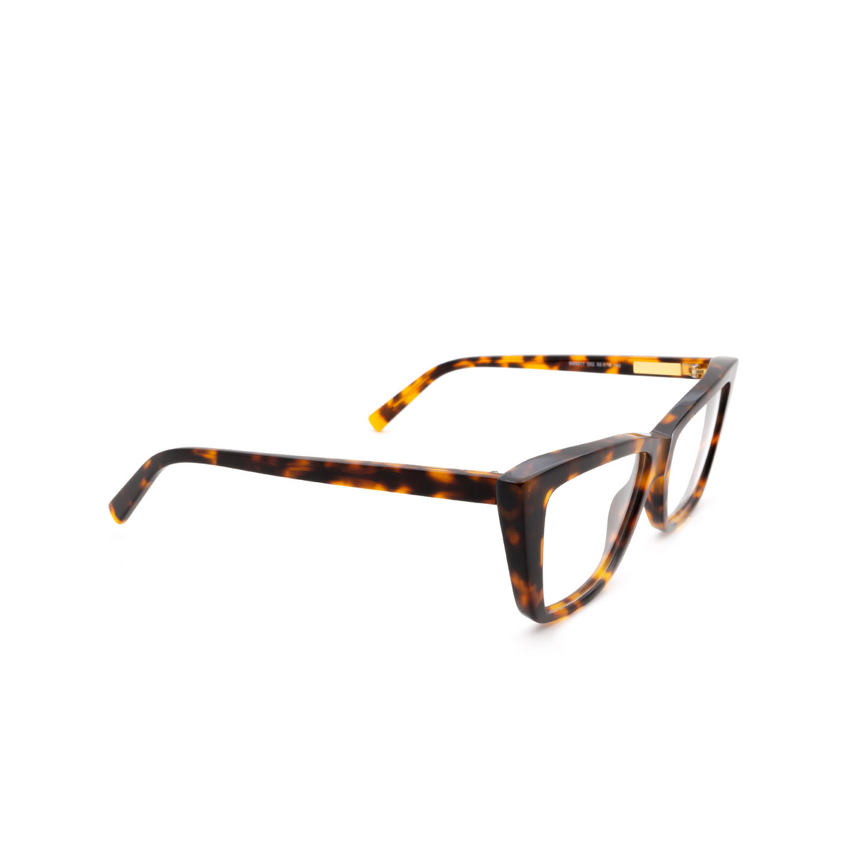 Sportmax® Irregular Eyeglasses: SM5017 color Dark Havana 052 - three-quarters view.