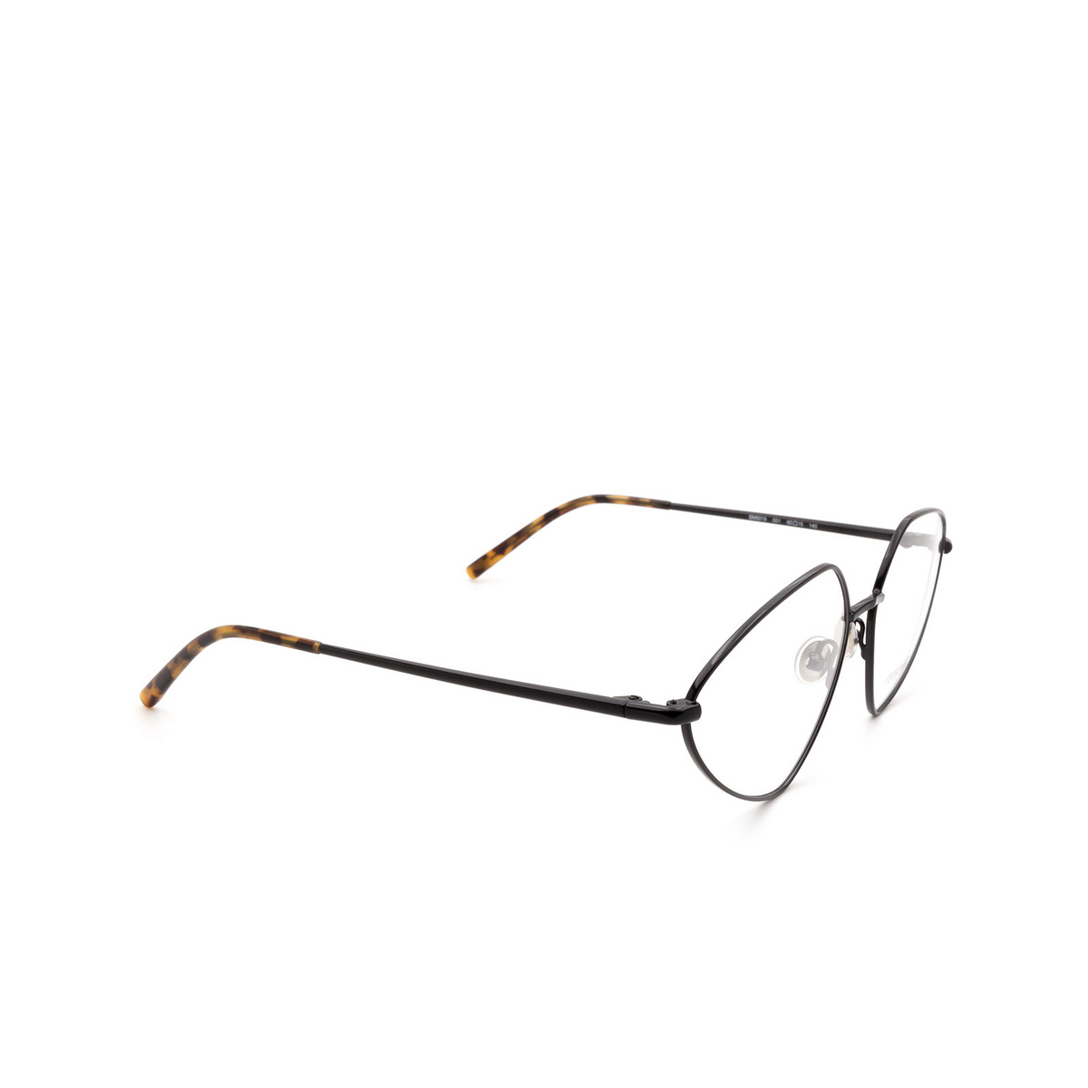 Sportmax® Irregular Eyeglasses: SM5019 color 001 Black - three-quarters view