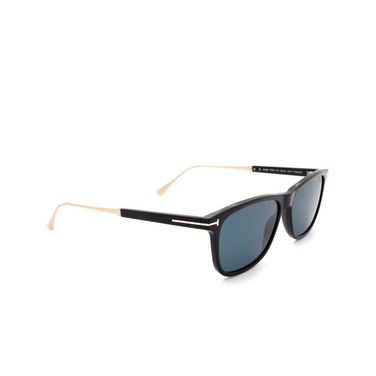 Tom Ford CALEB Sunglasses 01V shiny black - three-quarters view