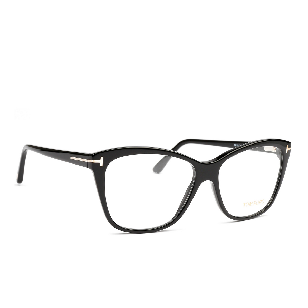 Tom Ford FT5512 Eyeglasses 001 Black - three-quarters view