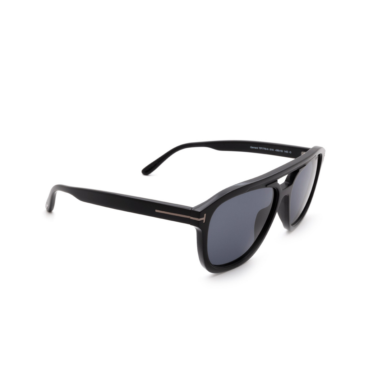 Tom Ford® Sunglasses: Gerrard FT0776-N color Shiny Black 01A - front view.