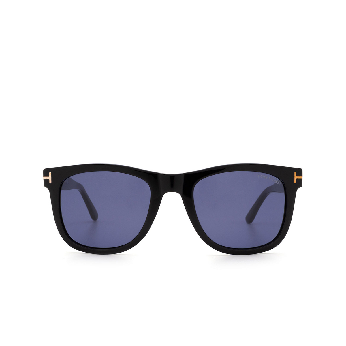 Tom Ford LEO Sunglasses 01V Shiny Black - front view