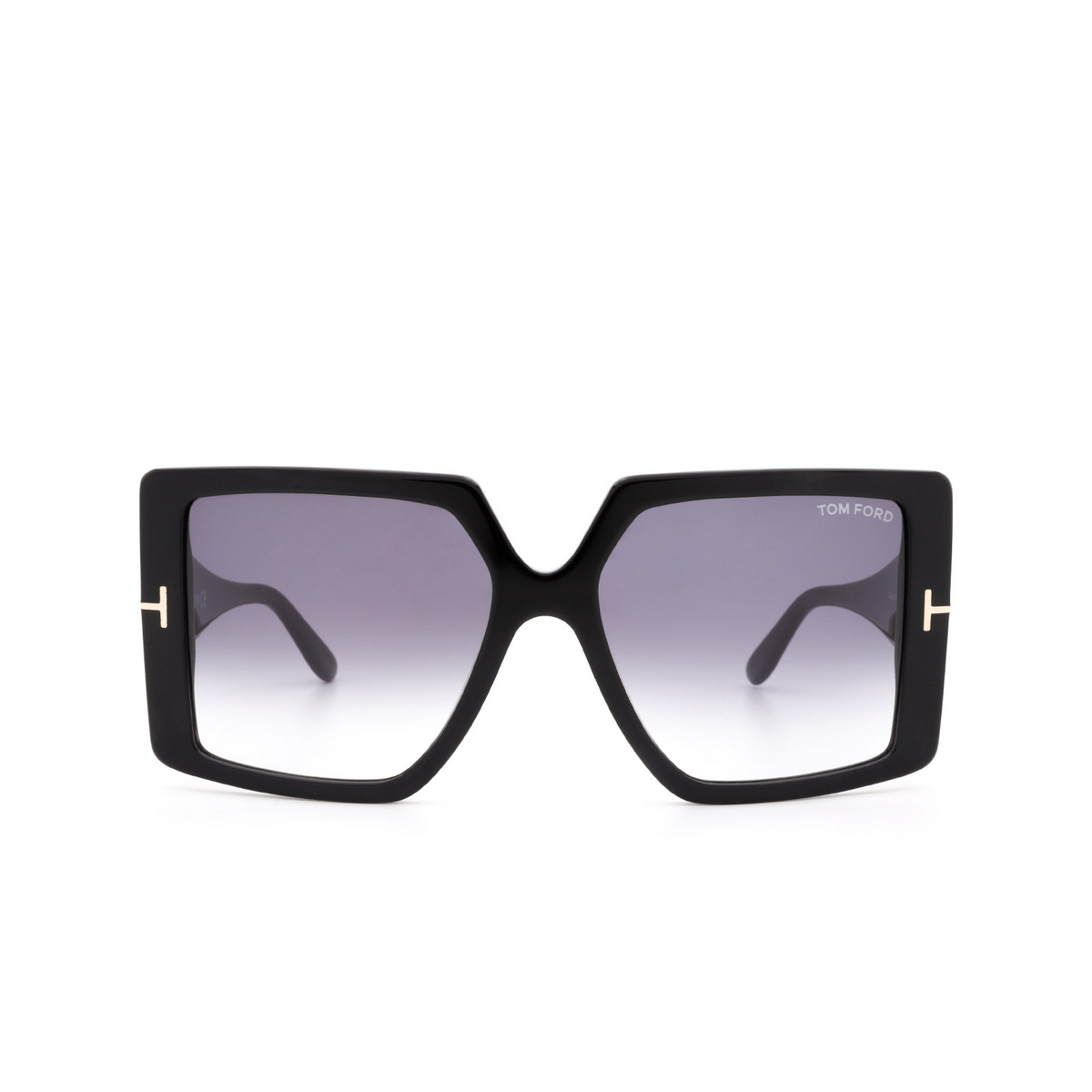Tom Ford QUINN Sunglasses 01B Shiny Black - front view