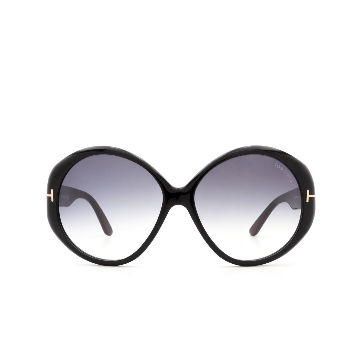 Tom Ford TERRA Sunglasses 01B Shiny Black - front view