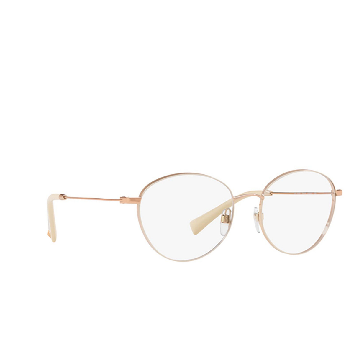 Valentino® Oval Eyeglasses: VA1003 color Rose Gold / Poudre 3013 - three-quarters view.
