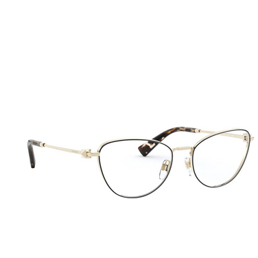 Valentino VA1016 Eyeglasses 3053 pale gold / black - three-quarters view
