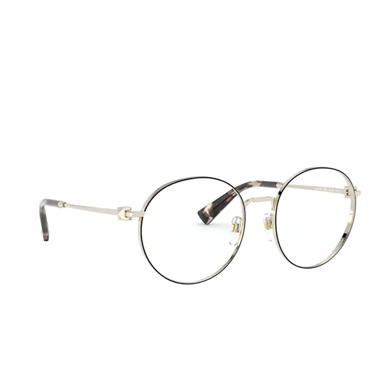 Valentino VA1020 Eyeglasses 3003 Pale Gold / Black - three-quarters view