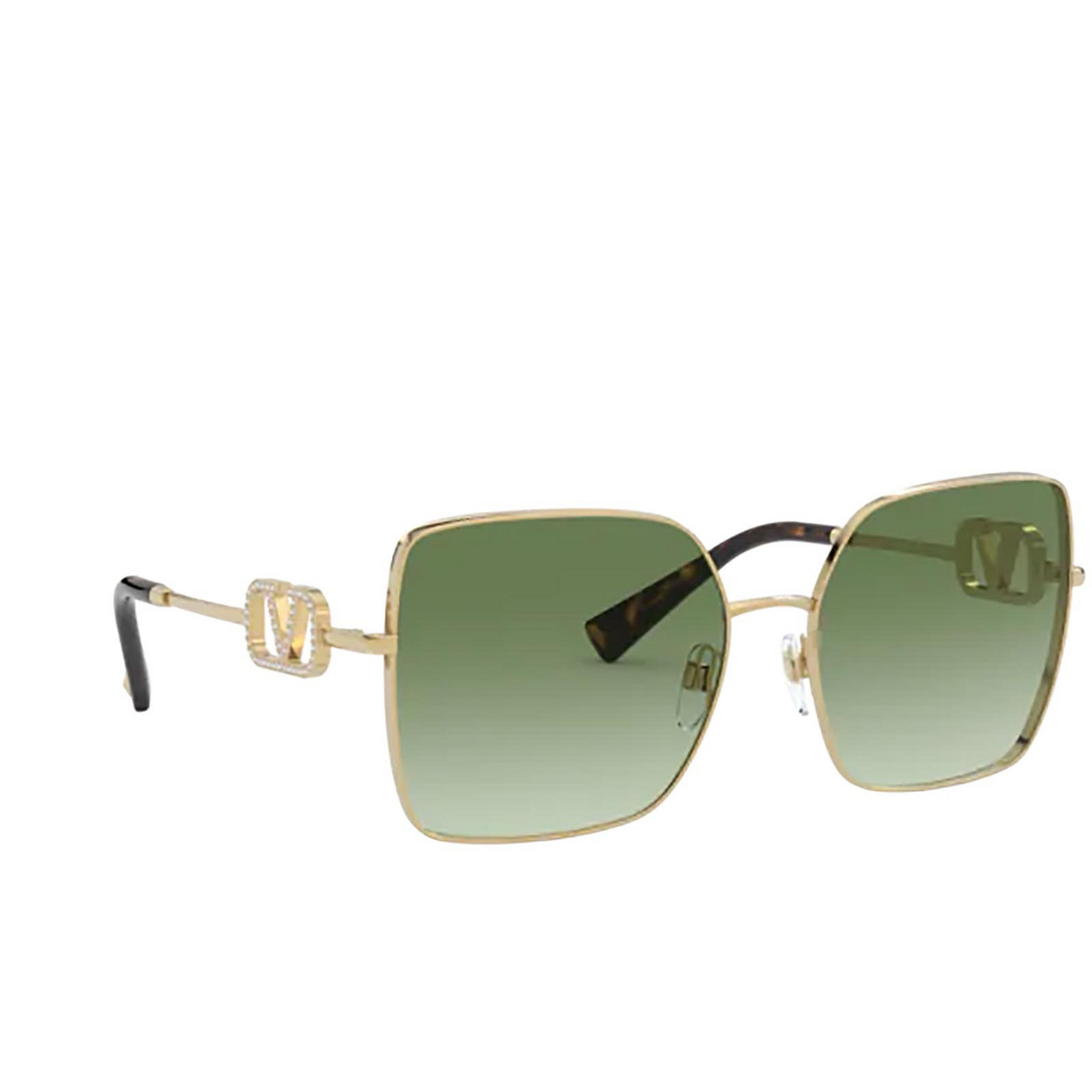 Valentino VA2041 Sunglasses 30028E Gold - three-quarters view