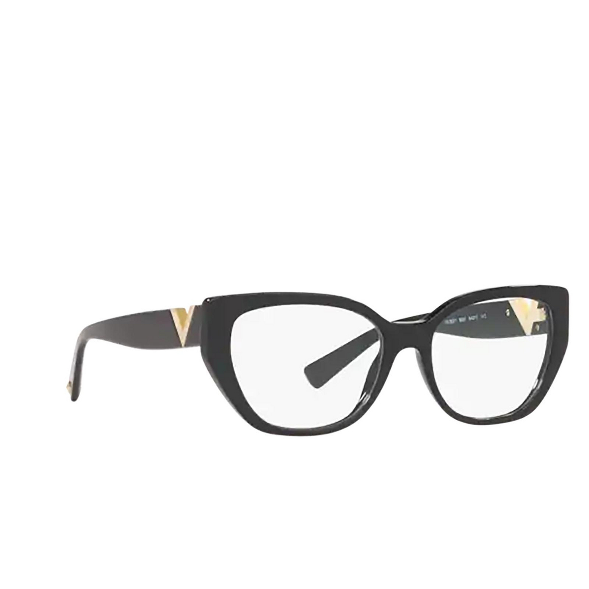 Valentino® Irregular Eyeglasses: VA3037 color Black 5001 - three-quarters view.