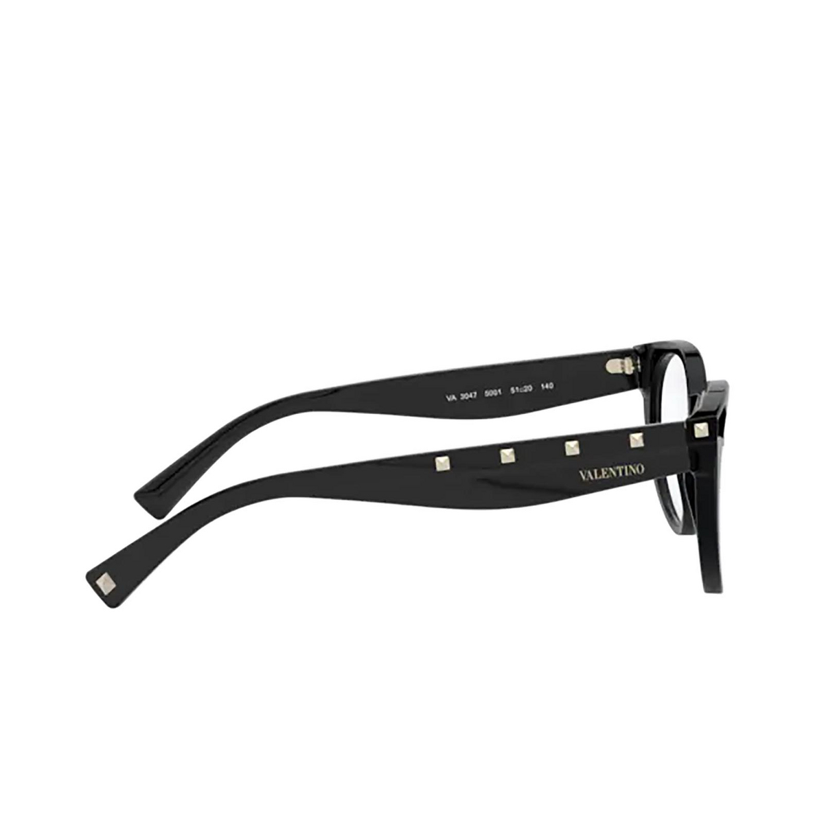 Valentino® Round Eyeglasses: VA3047 color Black 5001 - 3/3.