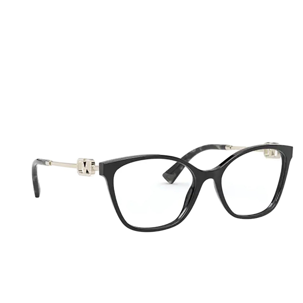 Valentino® Butterfly Eyeglasses: VA3050 color Black 5001 - three-quarters view.