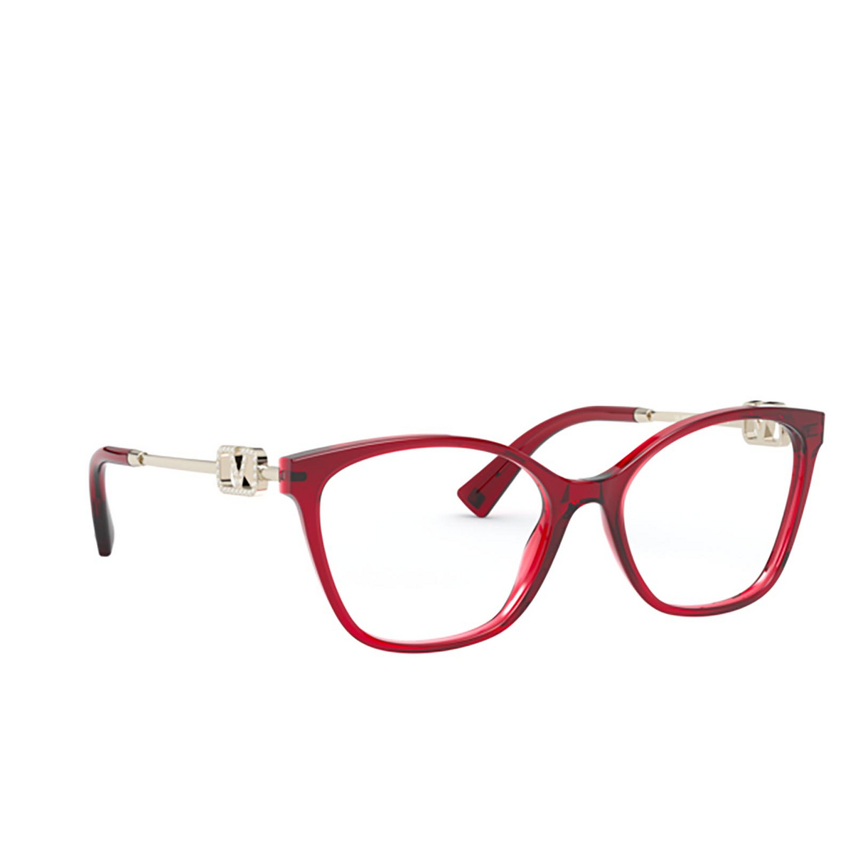 Valentino VA3050 Eyeglasses 5121 Opal Red - three-quarters view