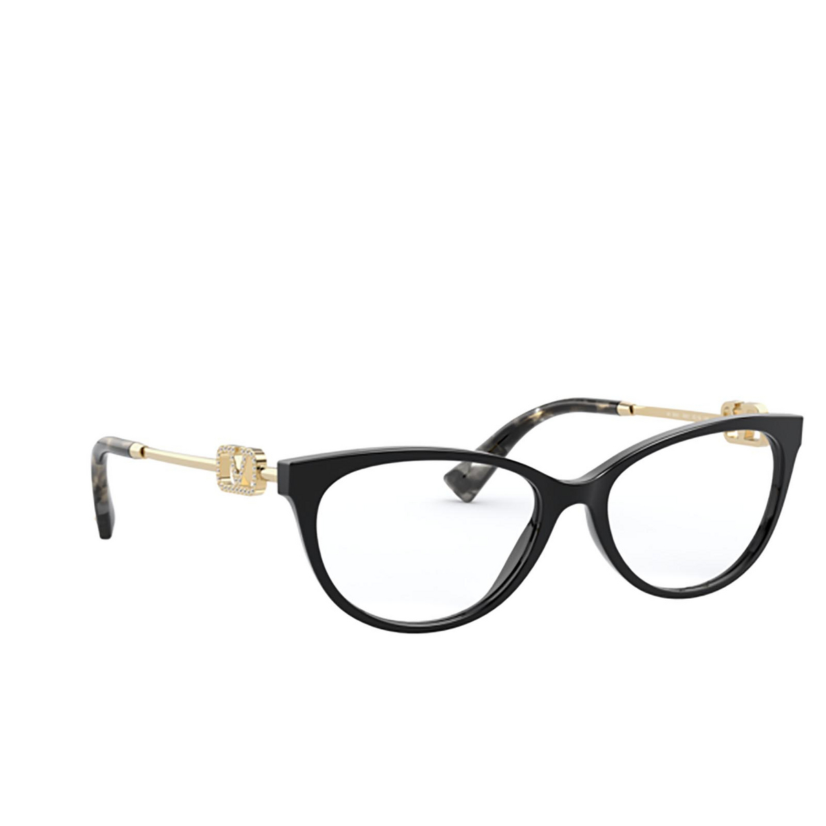 Valentino VA3051 Eyeglasses 5001 Black - three-quarters view