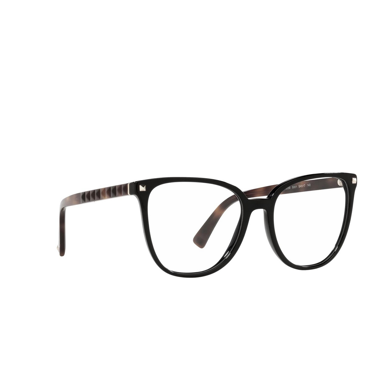 Valentino VA3059 Eyeglasses 5001 Black - three-quarters view